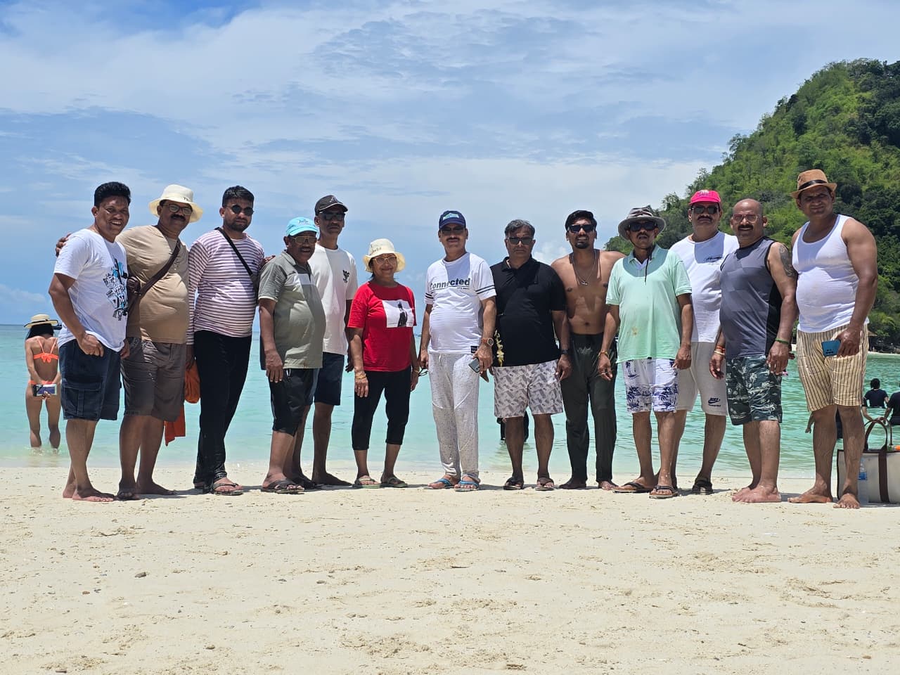 With friends on the beach